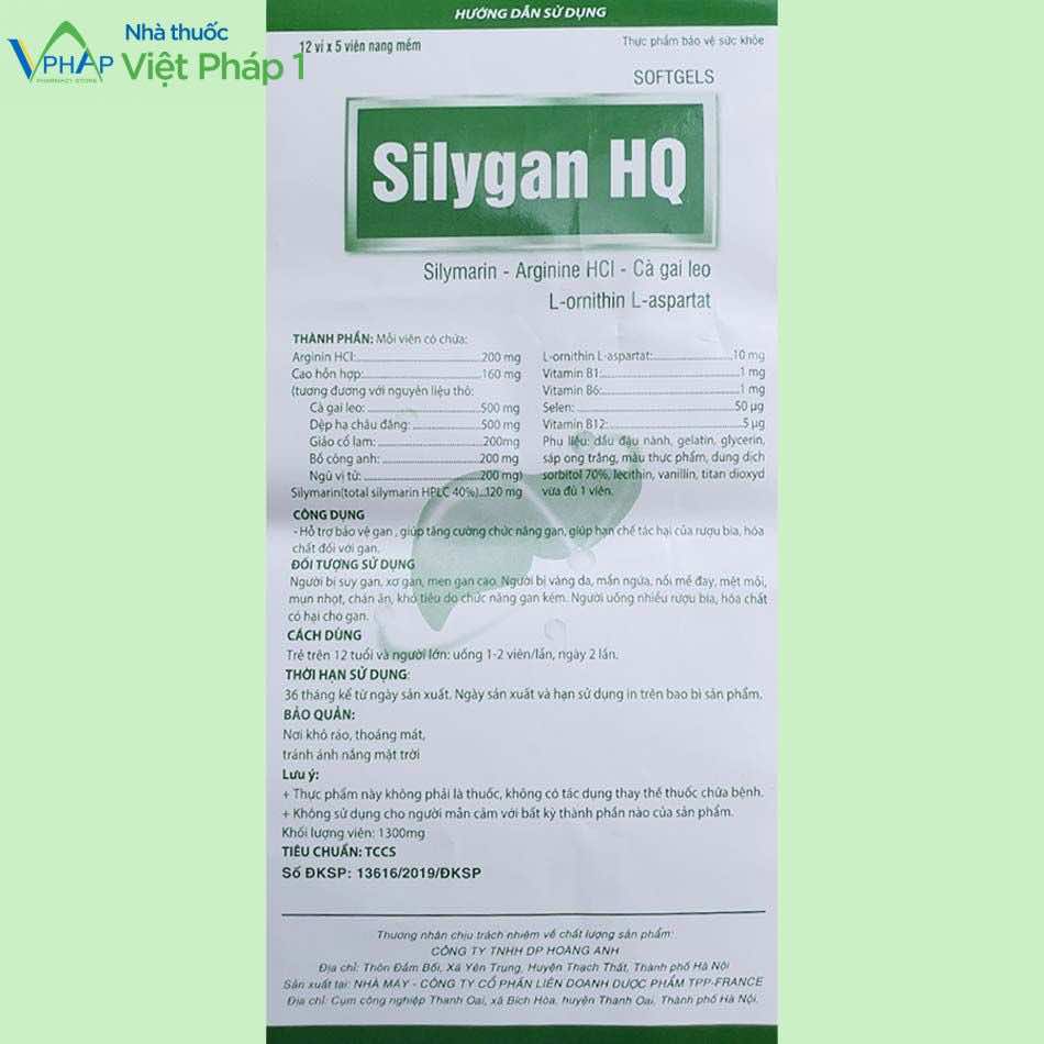 Tờ hướng dẫn sử dụng sản phẩm Slygan HQ được lưu hành trên toàn quốc