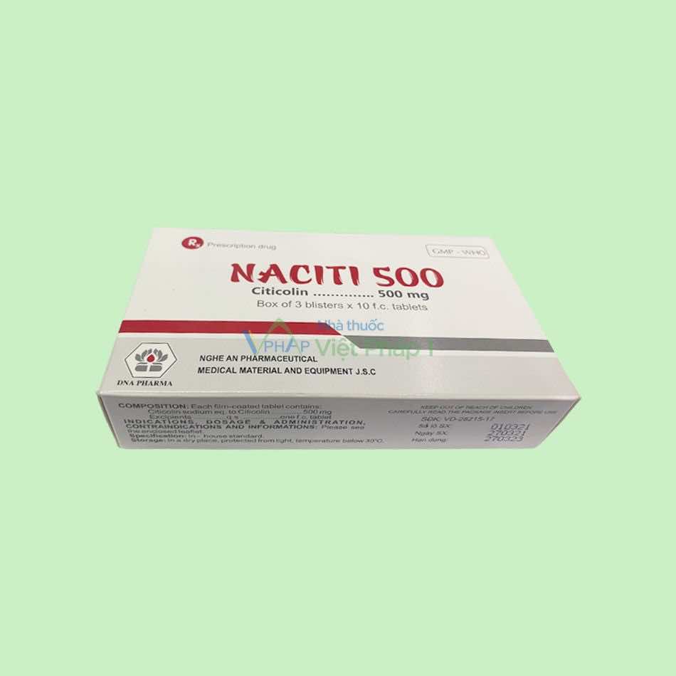 Hình ảnh mặt trước hộp thuốc Naciti 500