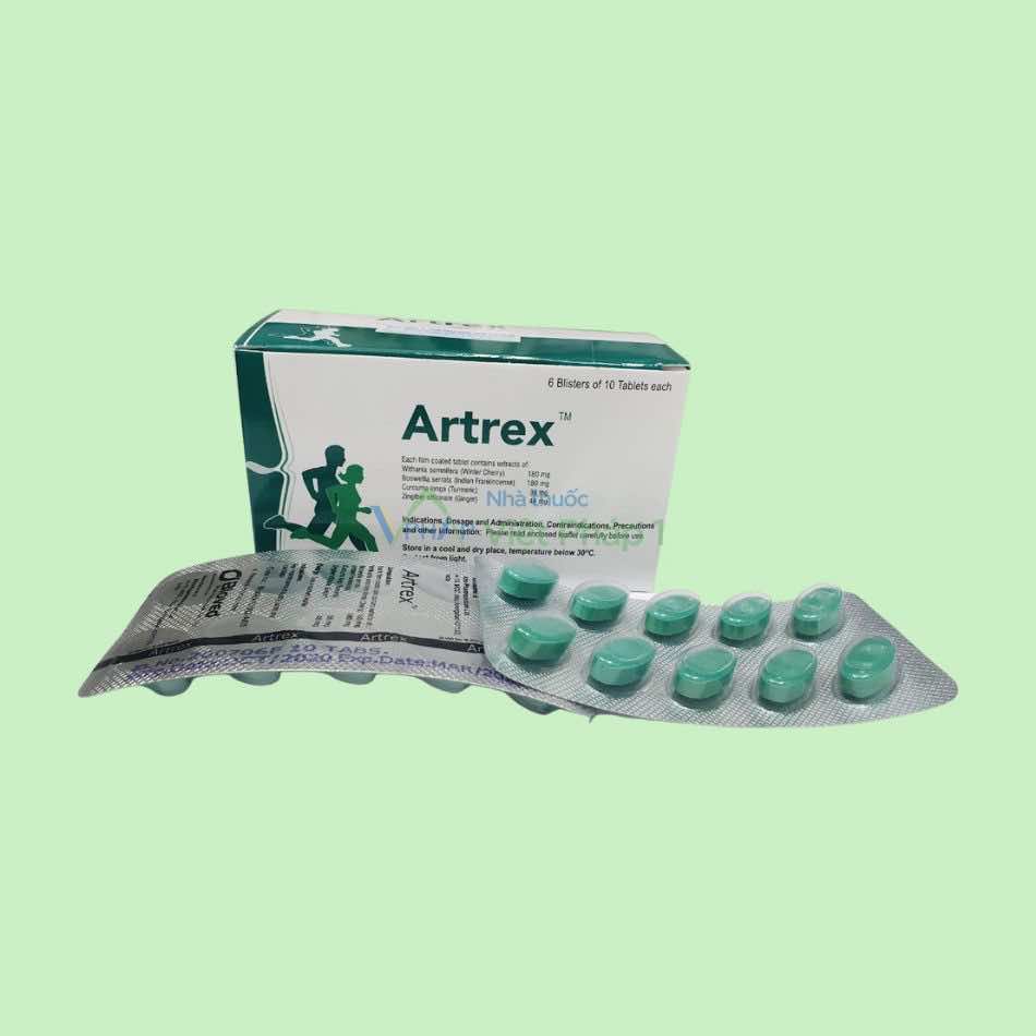 Hình ảnh hộp và vỉ thuốc Artrex