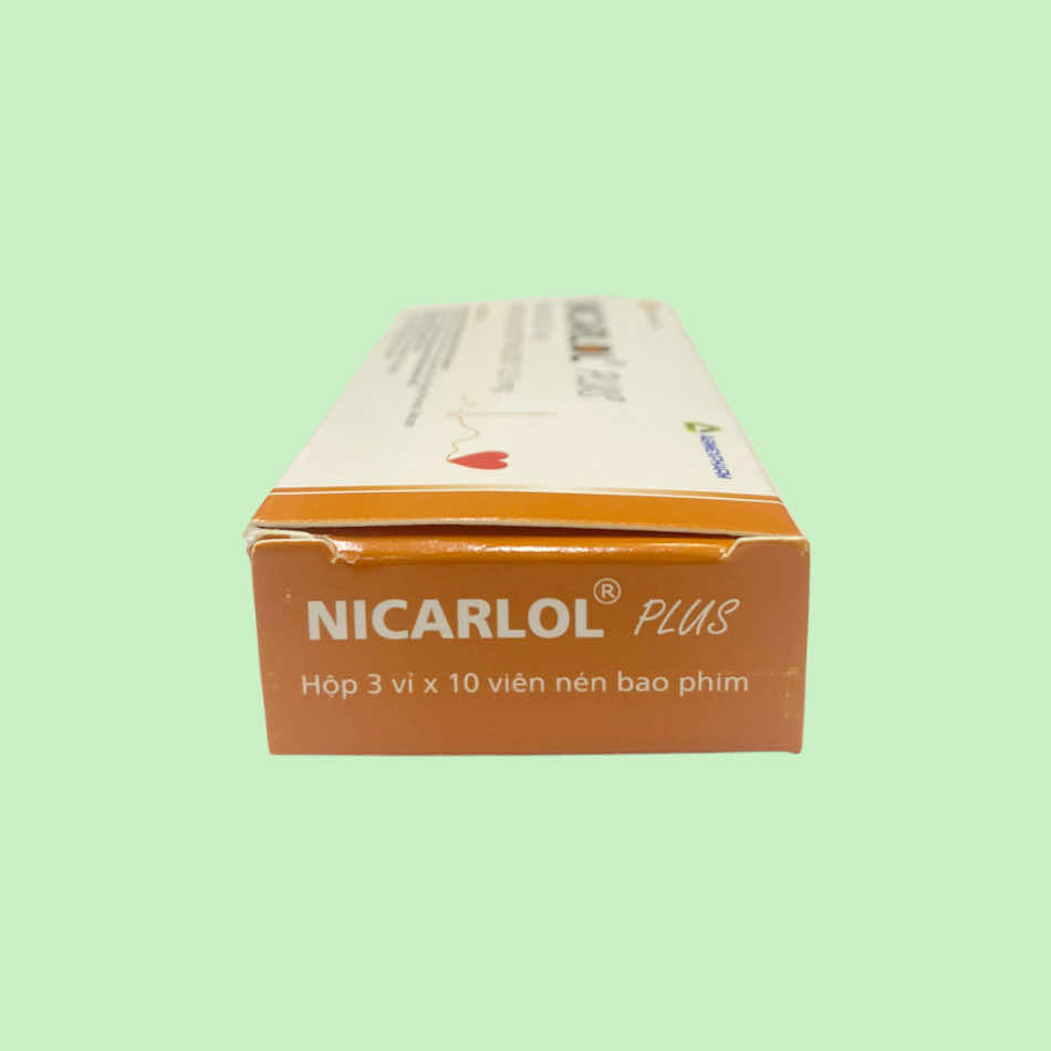 Hình ảnh mặt trên của hộp thuốc Nicarlol Plus