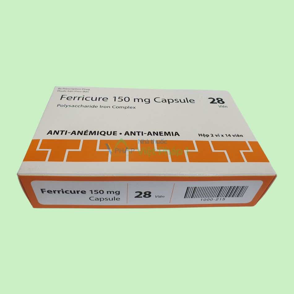 Hình ảnh hộp thuốc Ferricure 150mg Capsule