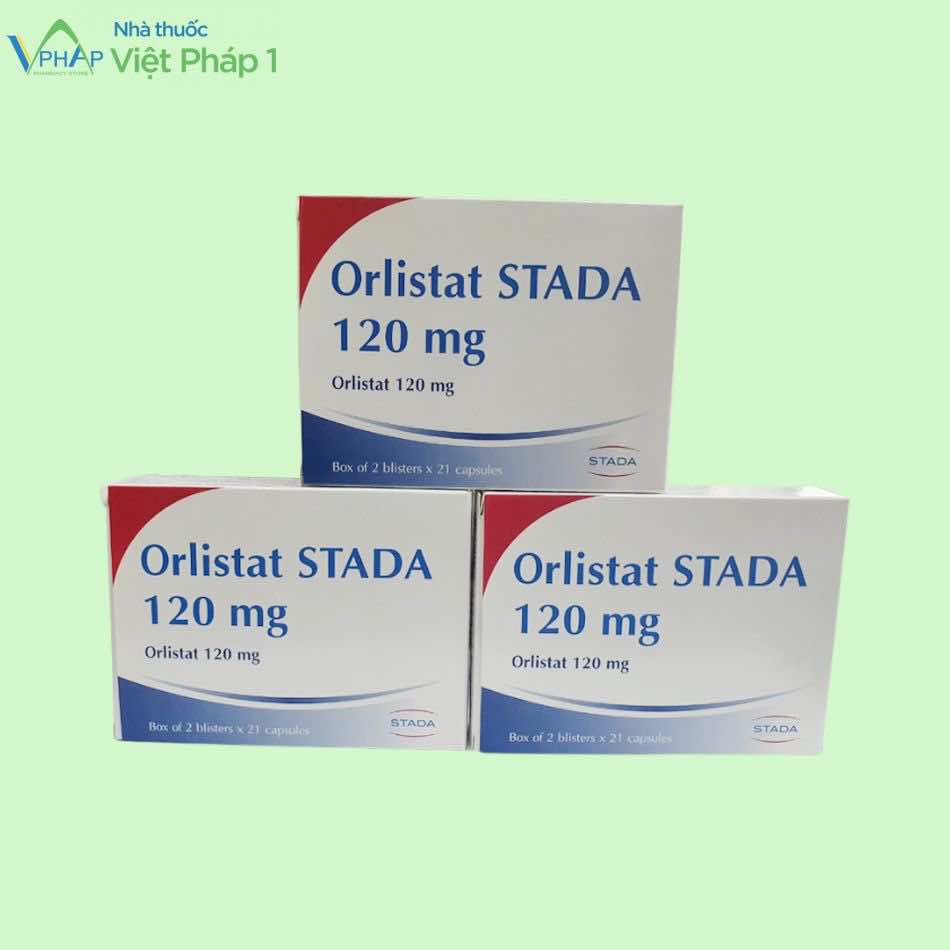 Hình ảnh 3 hộp thuốc giảm cân Orlistat