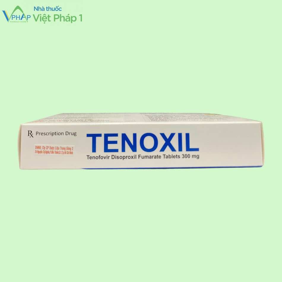 Hình ảnh mặt bên hộp thuốc Tenoxil 300mg