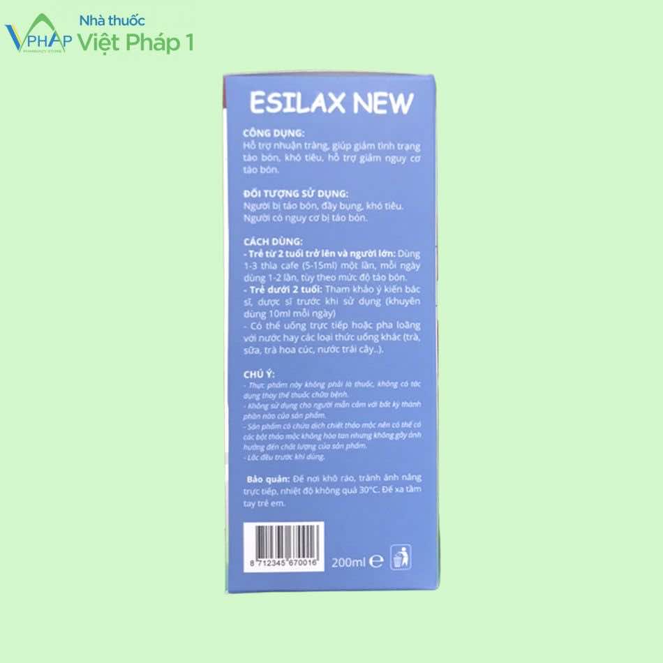 Công dụng của Esilax New