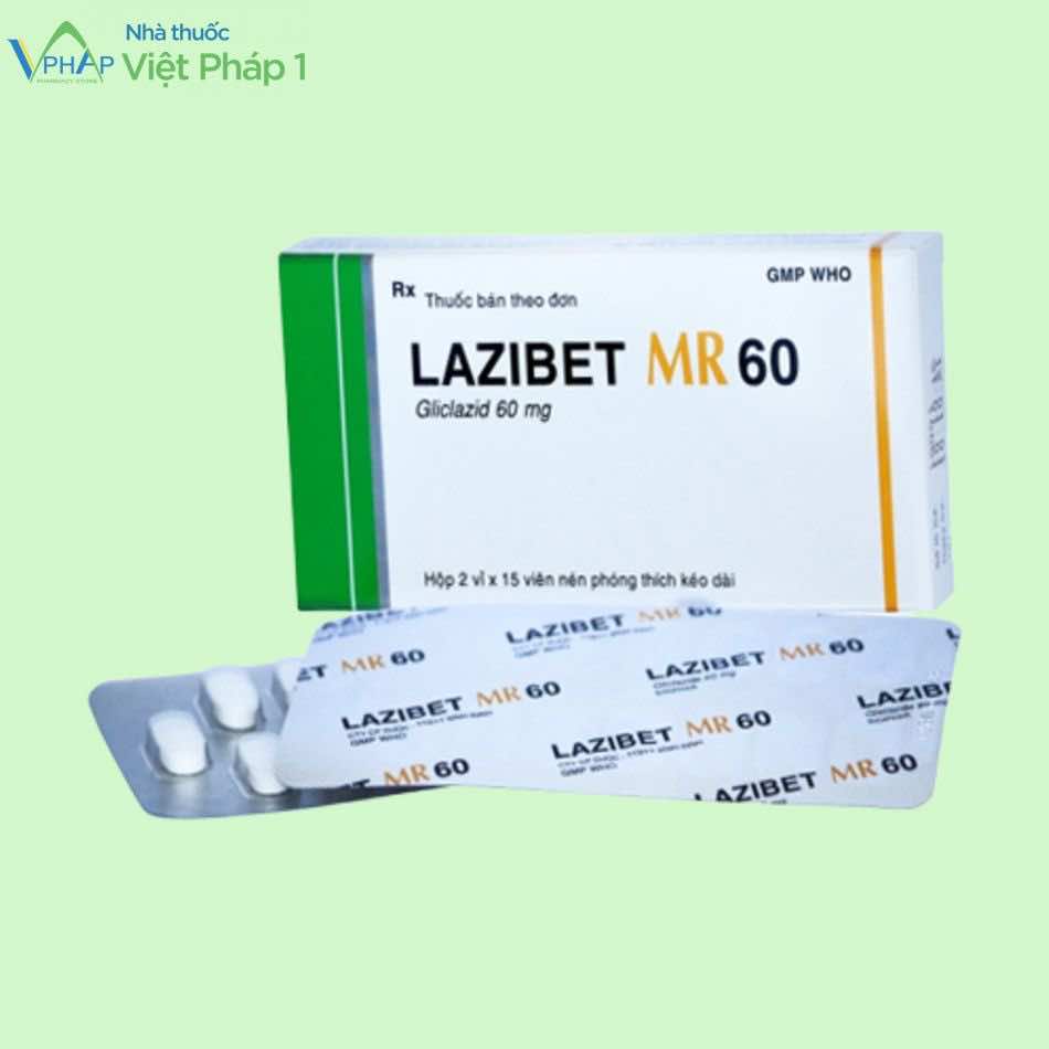 Hộp và vỉ thuốc Lazibet MR 60