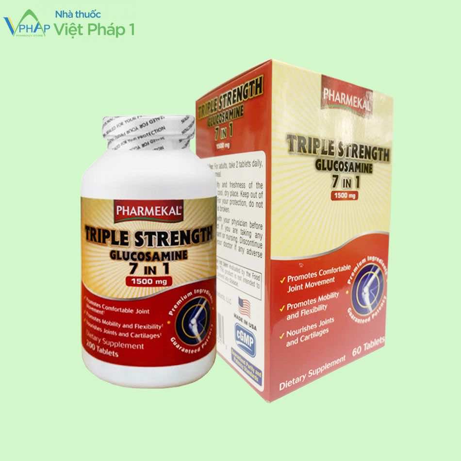 Lọ và hộp Triple Strength Glucosamine 60 viên