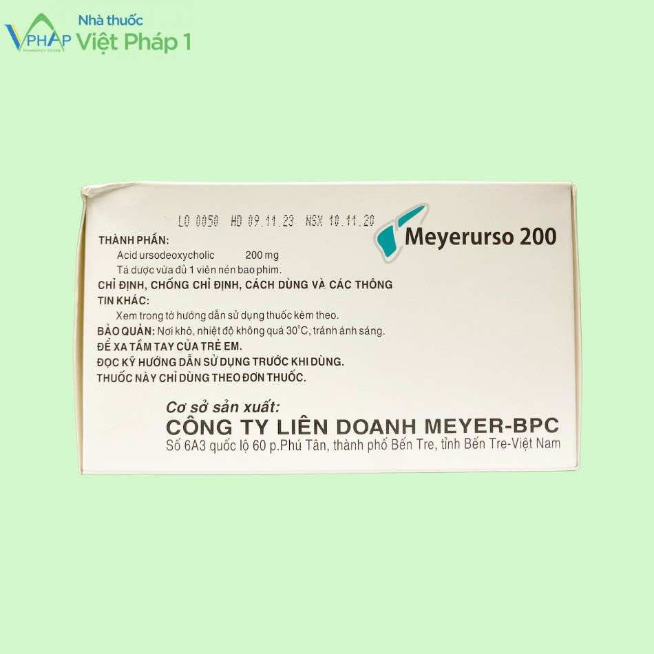 Thành phần chính có trong thuốc Meyerurso 200
