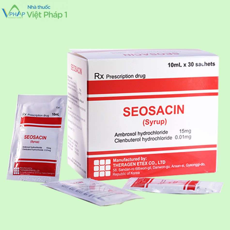 Hình ảnh hộp và gói thuốc Seosacin 10ml