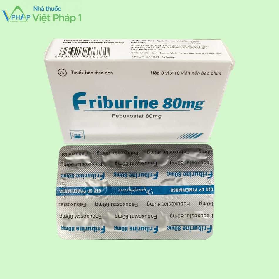 Hình ảnh hộp và vỉ thuốc Friburine 80mg
