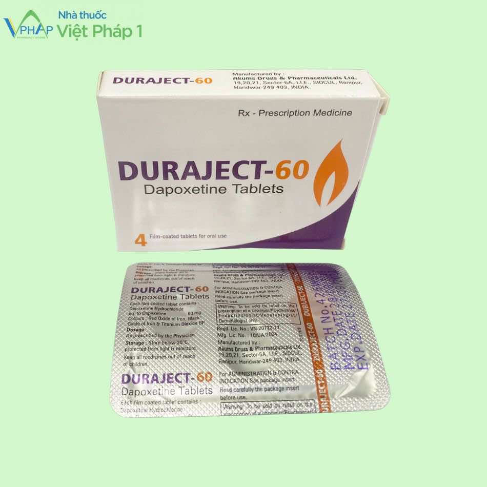 Hình ảnh hộp và vỉ thuốc Duraject 60
