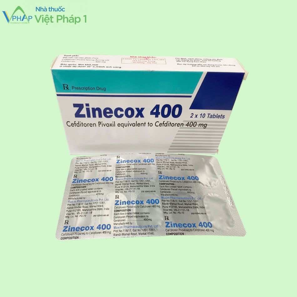 Hộp và vỉ thuốc Zinecox 400