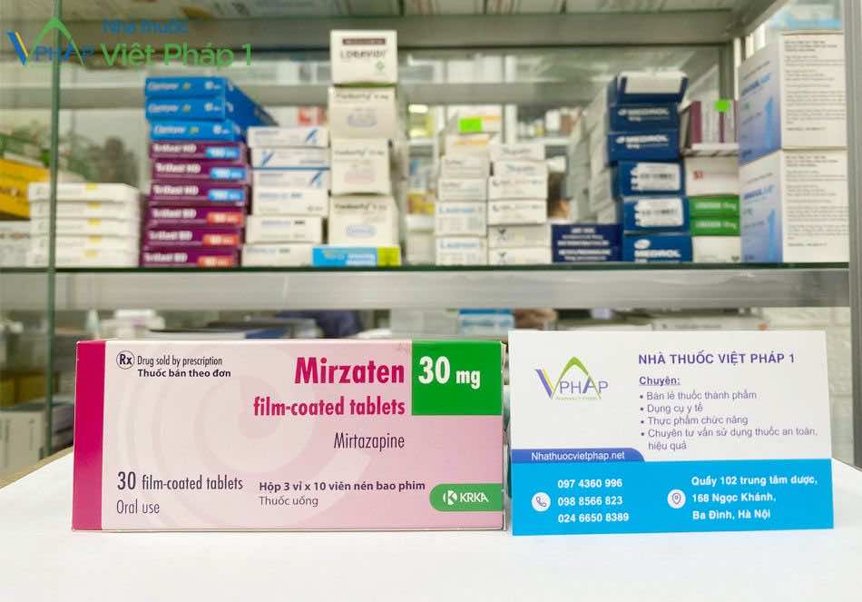 Thuốc Mirzaten 30mg chính hãng được bán tại Nhà thuốc Việt Pháp 1 - 168 Ngọc Khánh