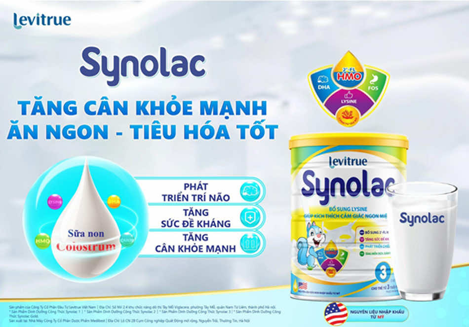 Sữa non công thức Synolac loại bỏ biếng ăn, tăng cường miễn dịch cho trẻ