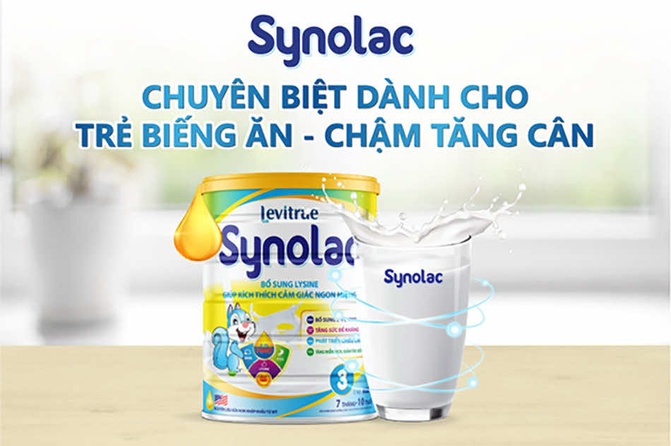 Sữa non công thức Synolac, sản phẩm dinh dưỡng chuyên biệt dành riêng cho trẻ biếng ăn, chậm tăng cân
