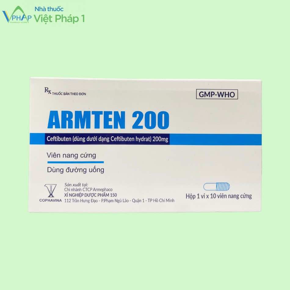 Armten 200mg là thuốc kê đơn, thuộc nhóm thuốc kháng sinh dùng theo đơn