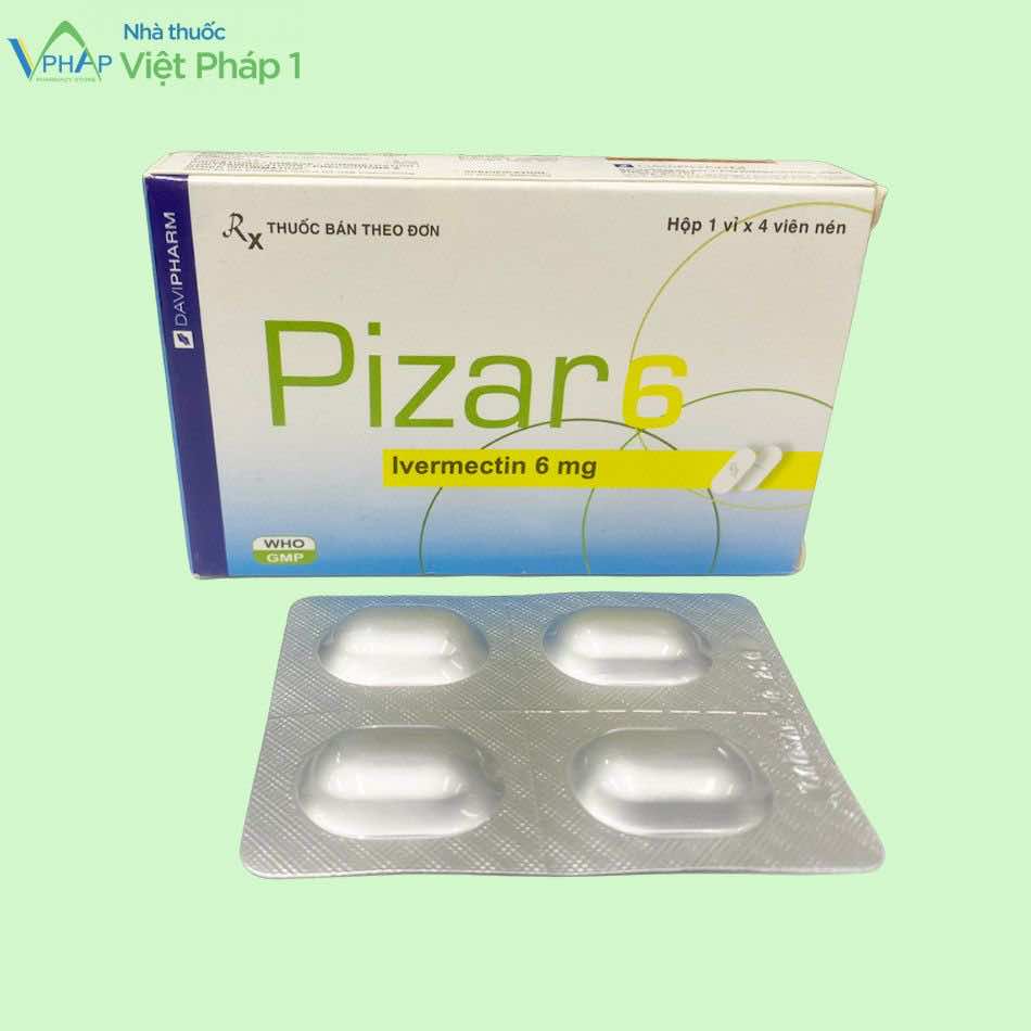 Hình ảnh hộp và vỉ thuốc Pizar-6