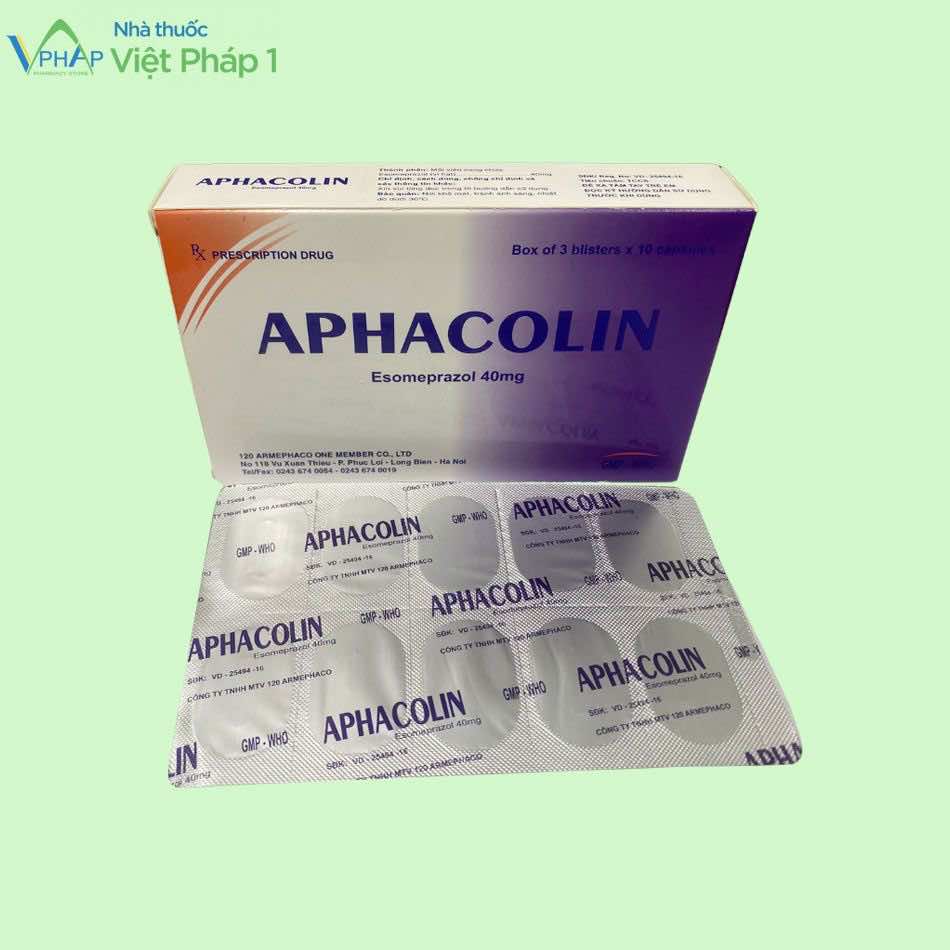 Hộp và vỉ thuốc Aphacolin 40mg