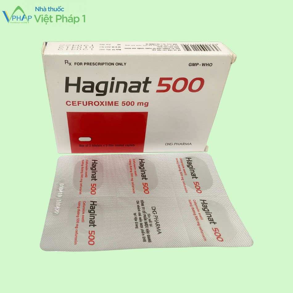 Hộp và vỉ thuốc Haginat 500