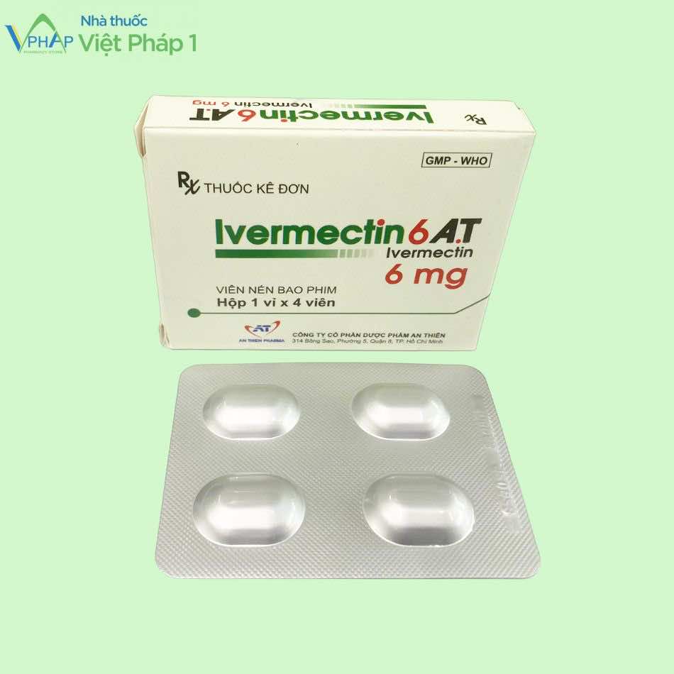 Hộp và vỉ thuốc Ivermectin 6 A.T
