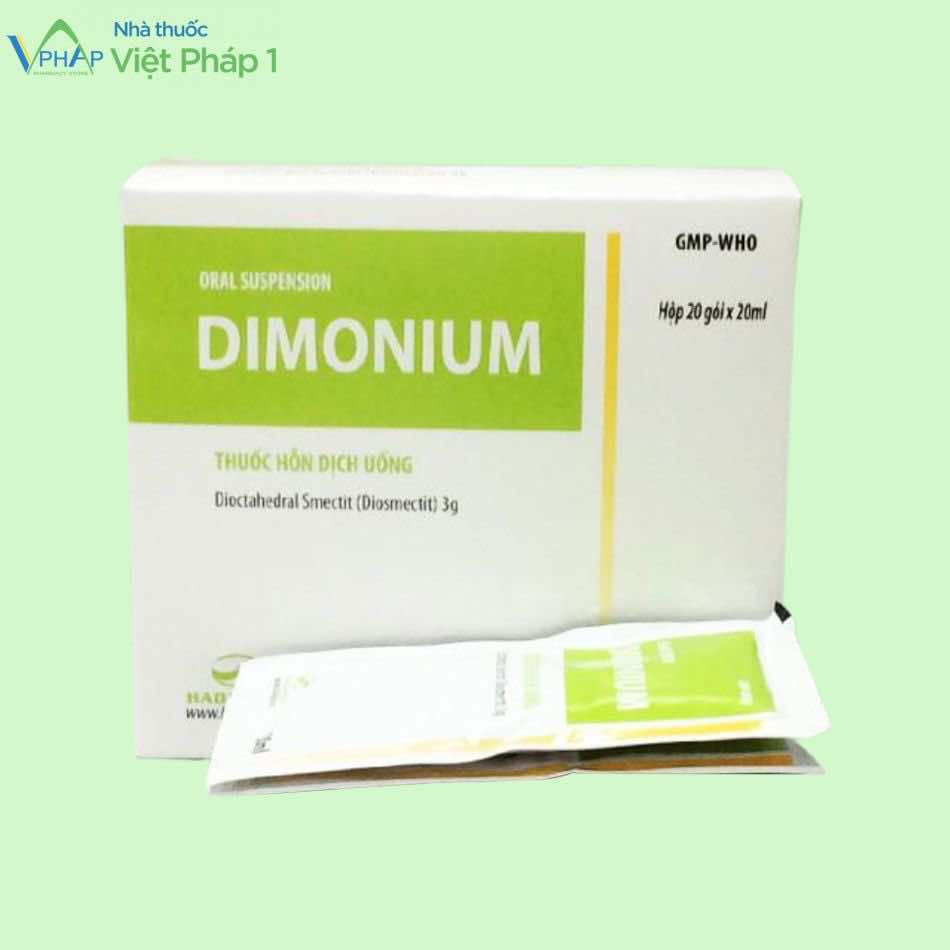 Hộp và gói thuốc Dimonium