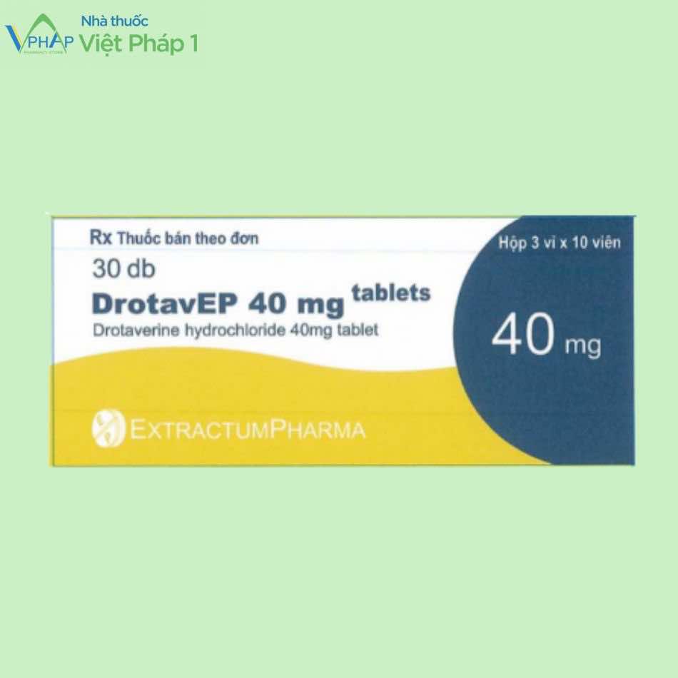 Hình ảnh hộp thuốc Drotavep 40mg
