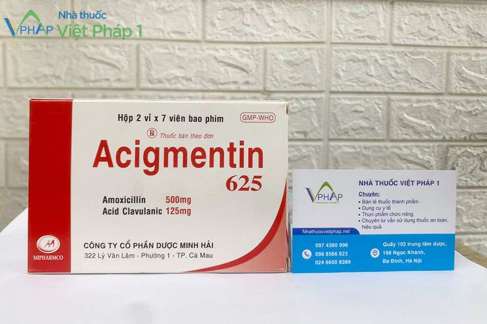Acigmentin 625 bán tại Nhà thuốc Việt Pháp 1