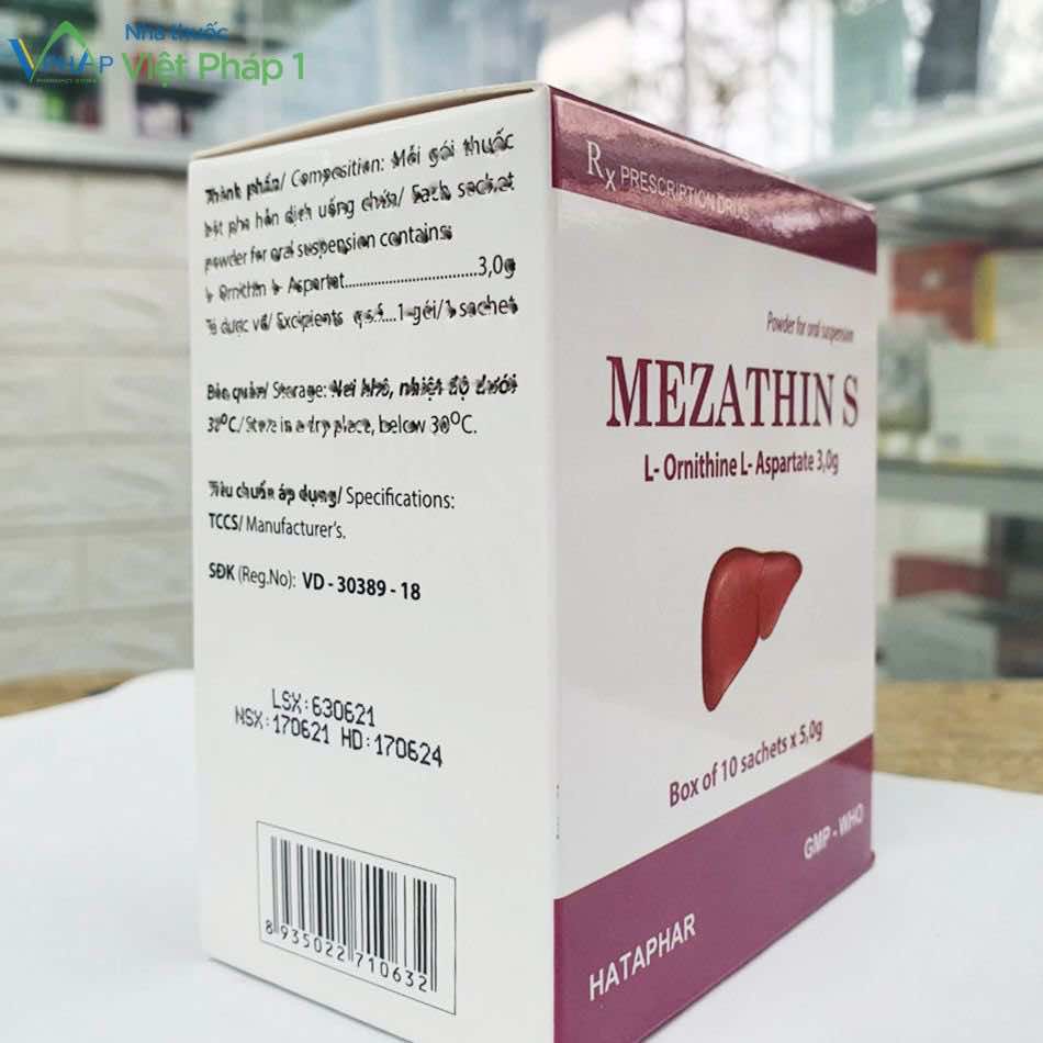 Hộp Mezathin S 10 gói x 5g chụp tại Nhà thuốc Việt Pháp 1