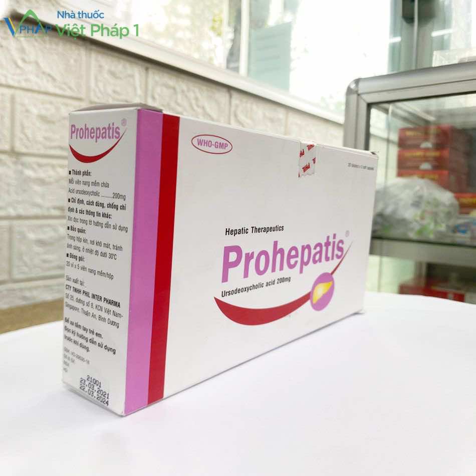 Hộp thuốc Prohepatis được chụp tại Nhà thuốc Việt Pháp 1