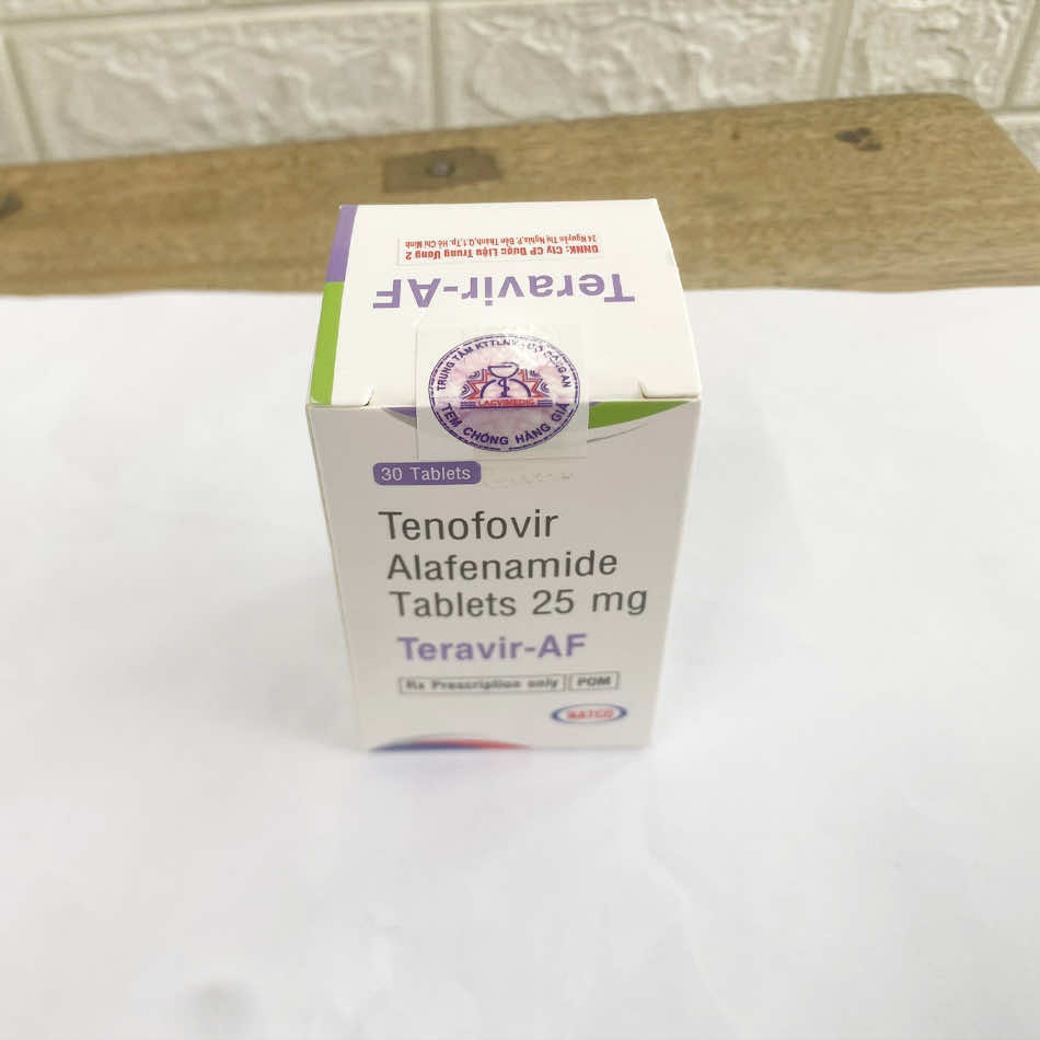 Hộp thuốc Teravir AF gồm 1 lọ 30 viên