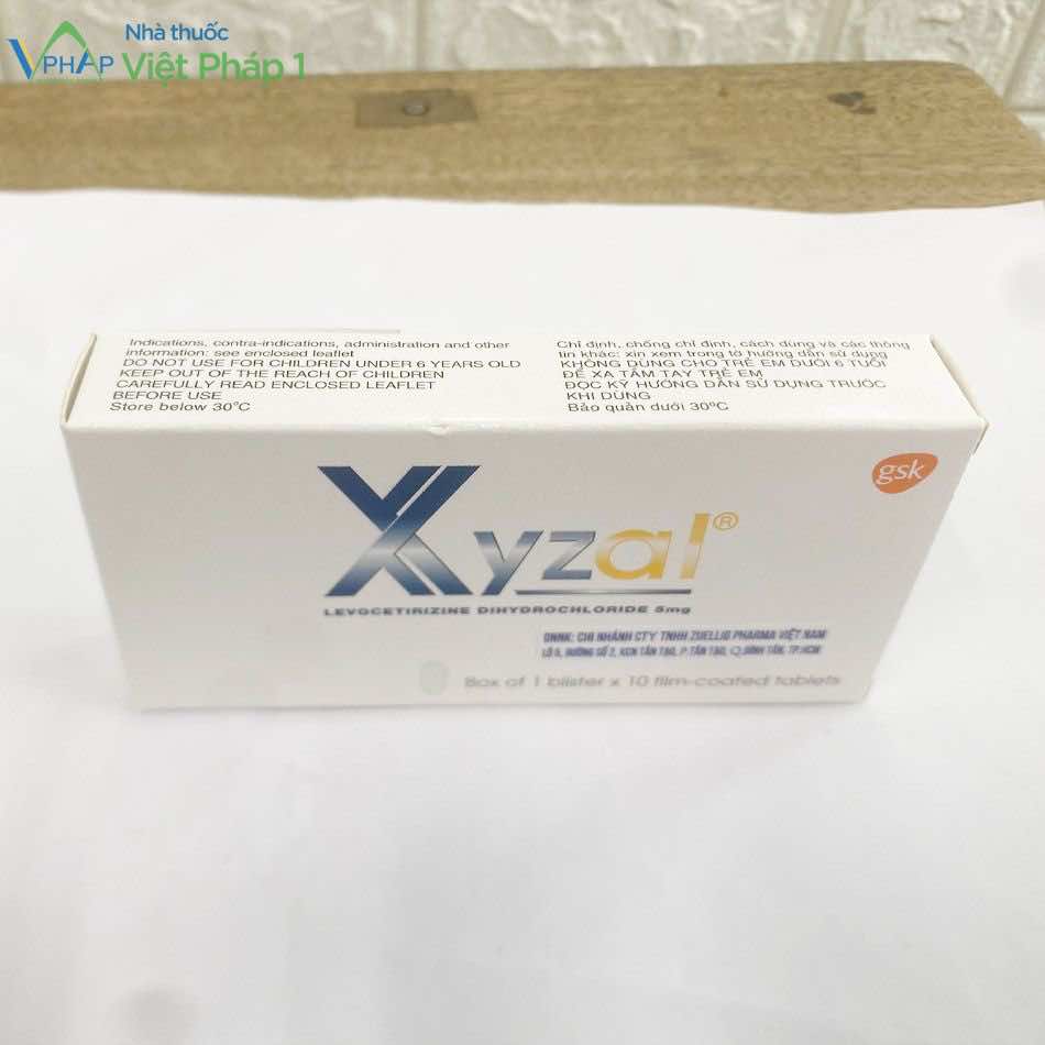 Hộp thuốc Xyzal 5mg gồm 1 vỉ 10 viên