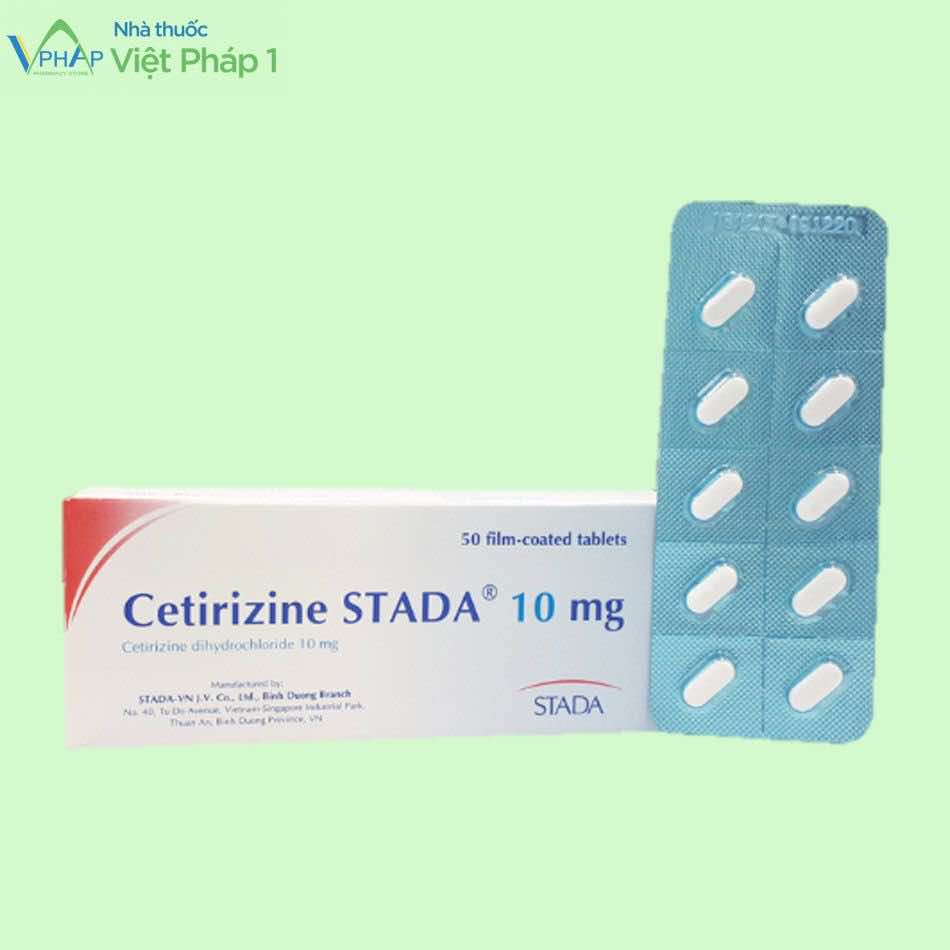 Hộp 5 vỉ thuốc Cetirizine Stada 10mg