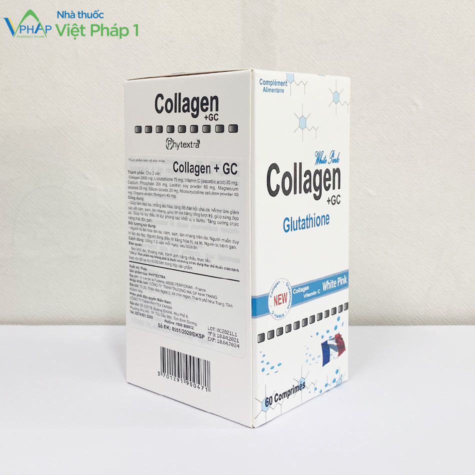 Mặt nghiêng của hộp sản phẩm Collagen GC