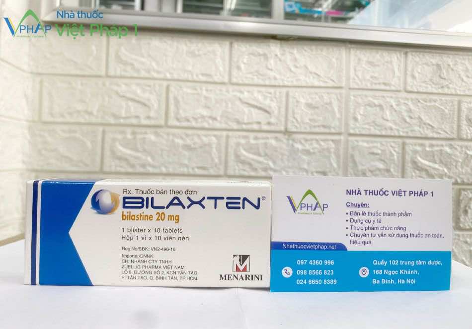 Mua thuốc Bilaxten 20mg tại Nhà thuốc Việt Pháp 1, 168 Ngọc Khánh