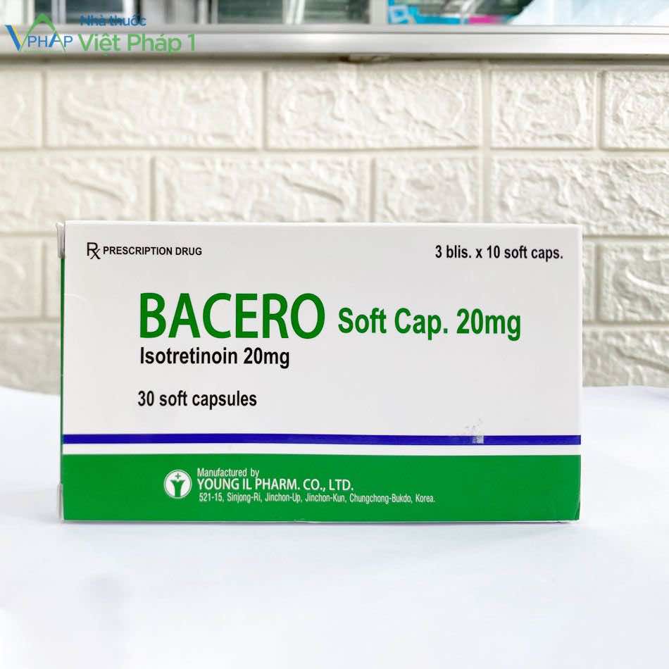 Thuốc trị mụn trứng cá Bacero 20mg được chụp tại Nhà thuốc Việt Pháp 1