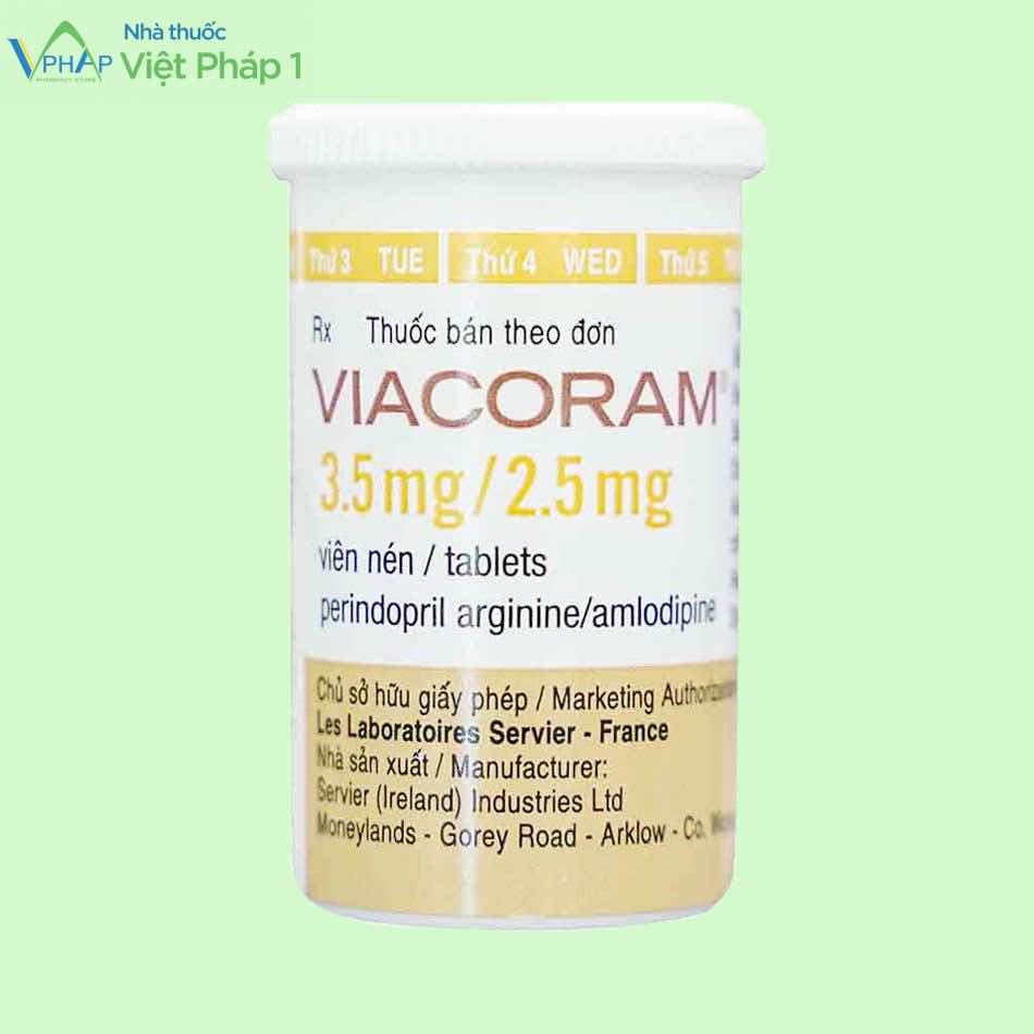 Lọ 30 viên thuốc Viacoram 3.5mg/2.5mg