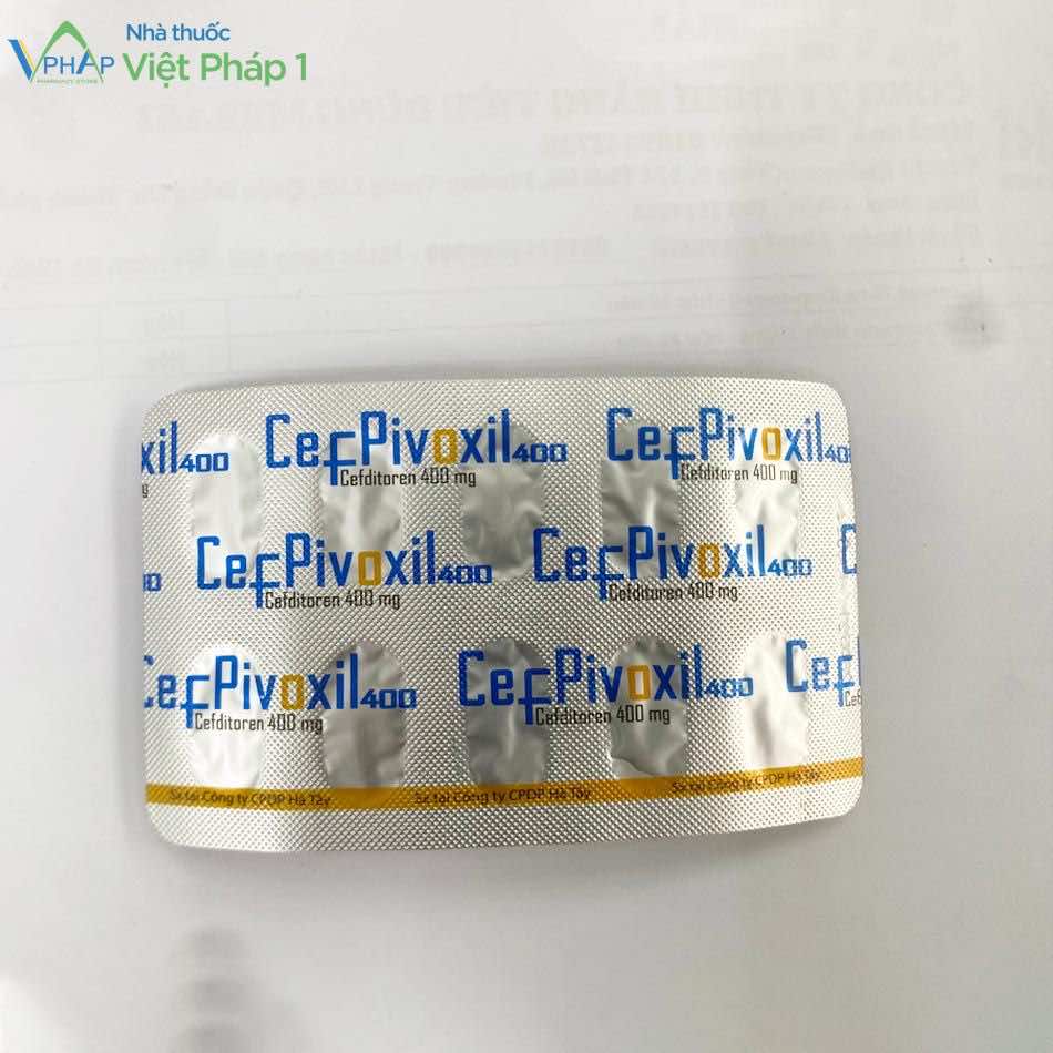 Hình ảnh vỉ thuốc Cefpivoxil được chụp tại Nhà thuốc Việt Pháp 1