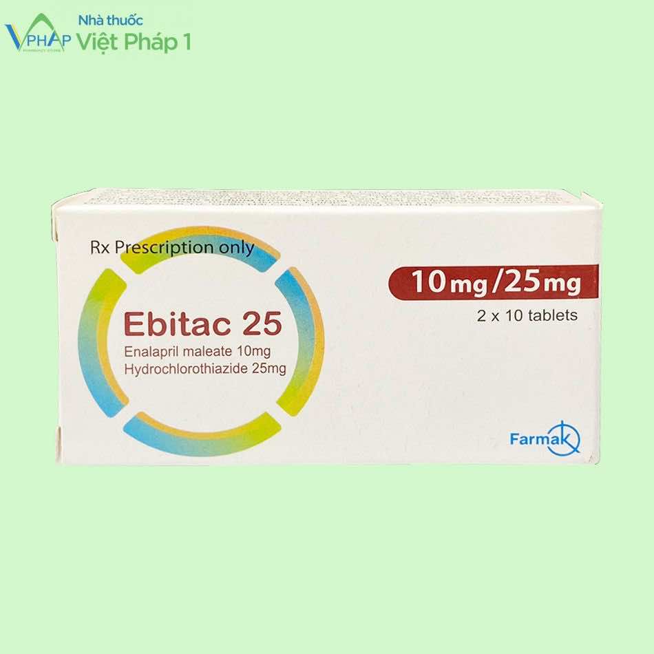Hình ảnh thuốc điều trị huyết áp Ebitac 25