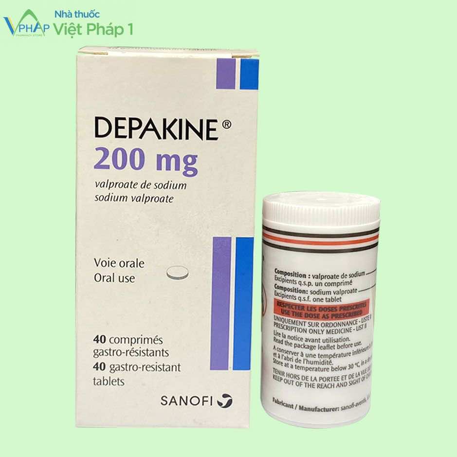 Hộp và lọ thuốc Depakine 200mg