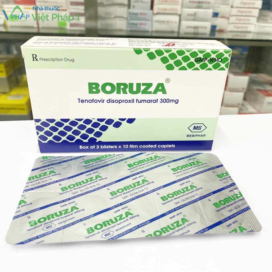 Hộp và vỉ thuốc Boruza 300mg