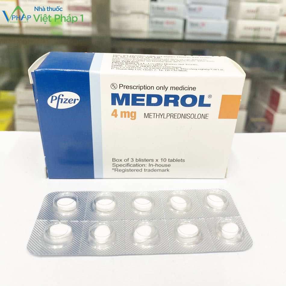 Hộp và vỉ thuốc Medrol 4mg