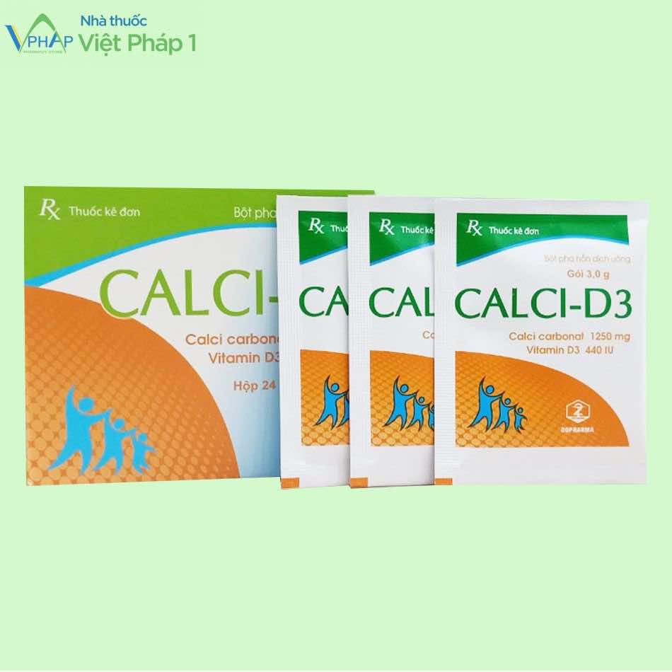 Hộp và gói thuốc Calci-D3