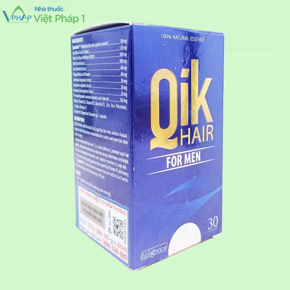 Hộp sản phẩm Qik Hair cho nam