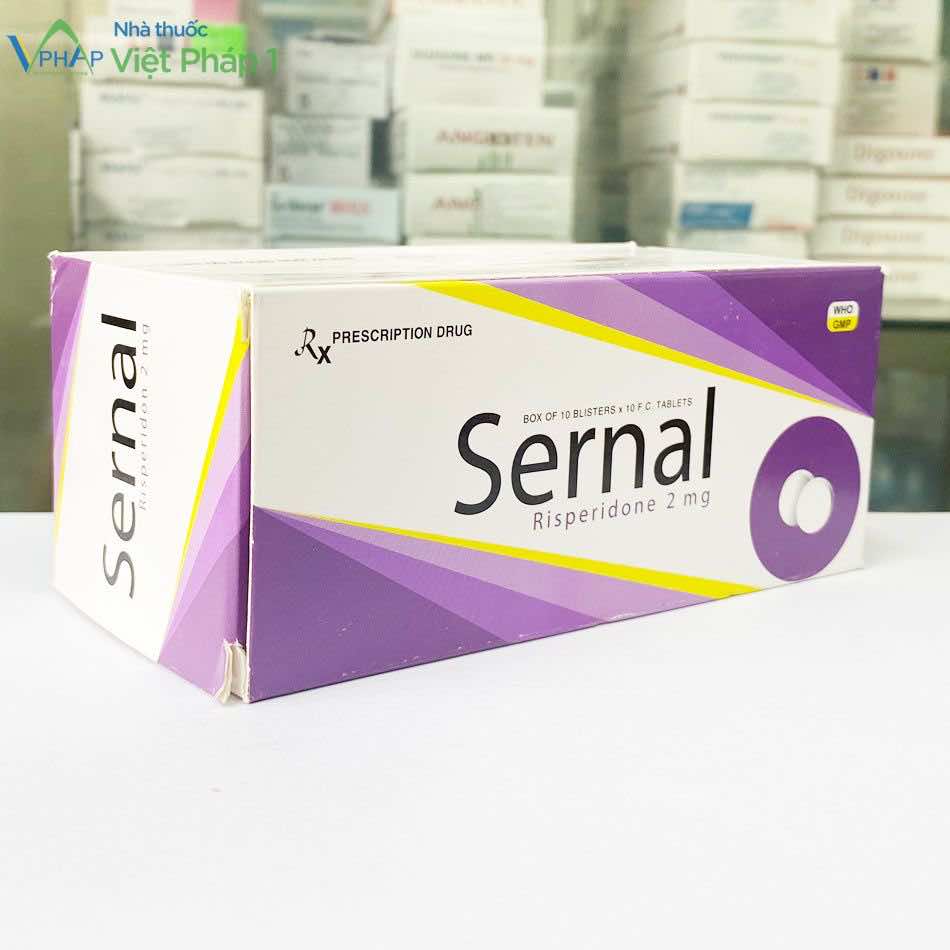 Hộp thuốc Sernal 2mg nhìn từ trái sang