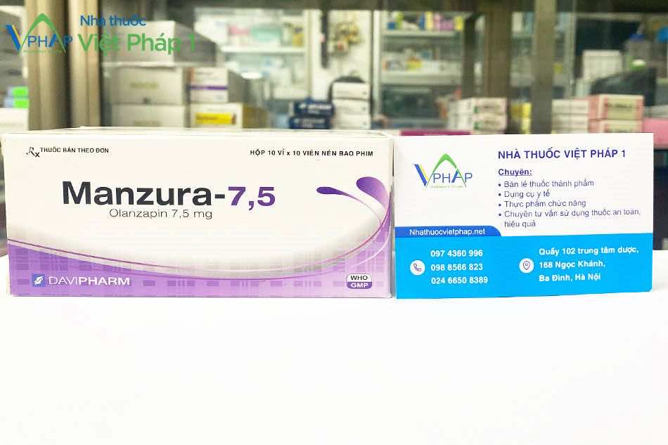 Hộp thuốc Manzura-7,5 và card nhà thuốc