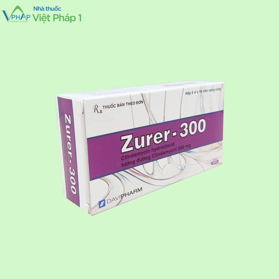 Góc nghiêng của hộp thuốc Zurer 300