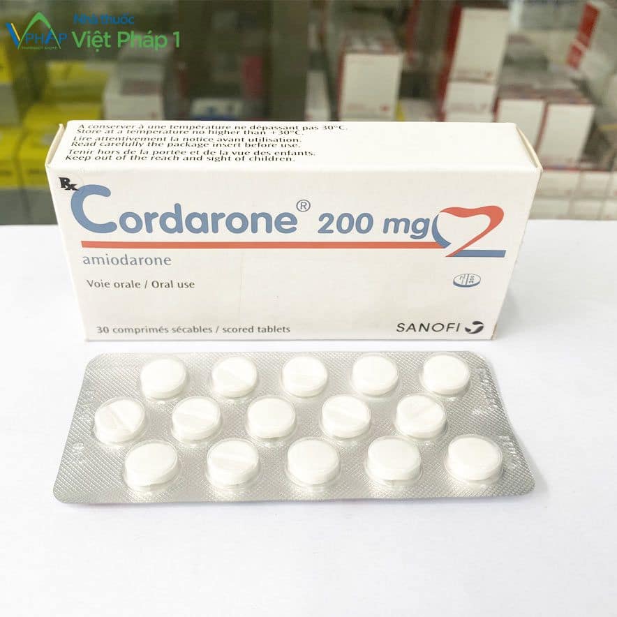 Hộp và vỉ thuốc Cordarone 200mg