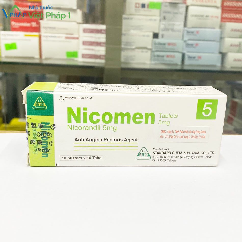 Hộp thuốc Nicomen 5mg chụp tại Nhà Thuốc Việt Pháp 1