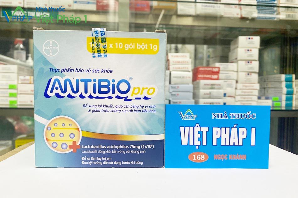 Thực phẩm bảo vệ sức khỏe Antibio Pro chụp tại Nhà Thuốc Việt Pháp 1