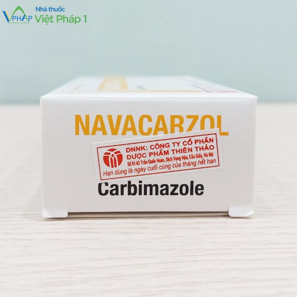 Mặt trên hộp thuốc Navacarzol 5mg