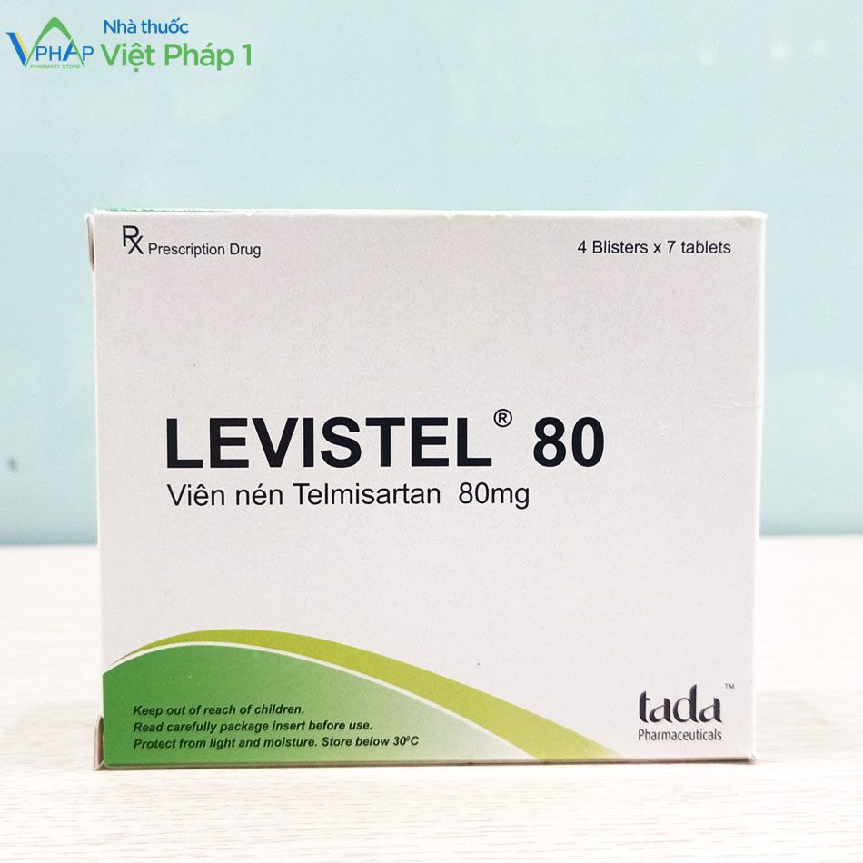 Hình ảnh Hộp thuốc Levistel 80 được chụp tại Nhà Thuốc Việt Pháp 1